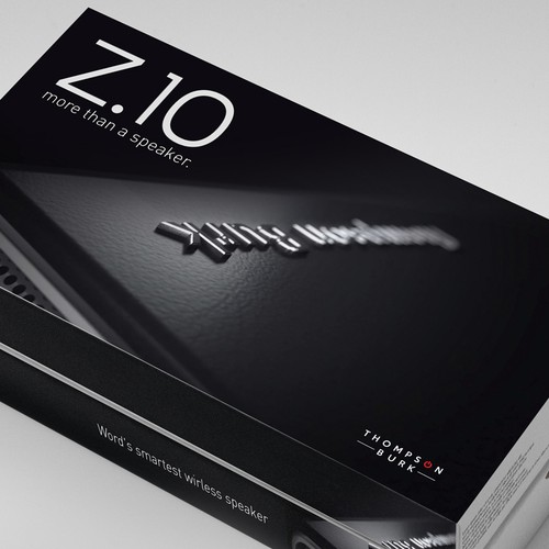 Speaker design with the title 'Design a packaging box for wireless speaker'