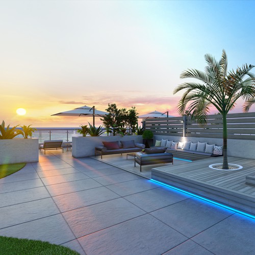 Pool design with the title 'Rooftop design and visualisation'