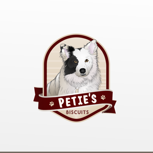 Snack logo with the title 'paw print, dog bone'