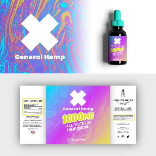 Bright label with the title 'CBD Label Design'
