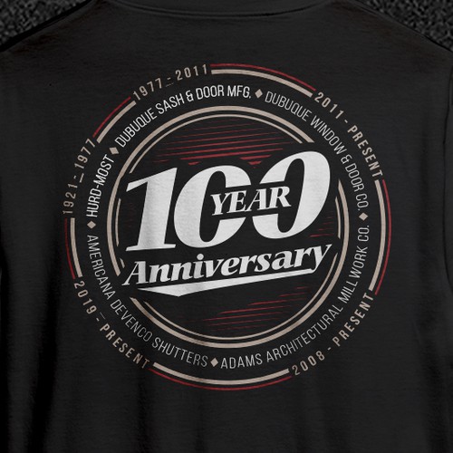 Anniversary t-shirt with the title '100 Anniversary'
