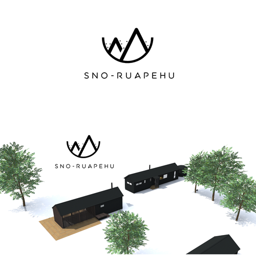 Snow logo with the title 'simple mount logo for SNO - holiday place in mount snowing'