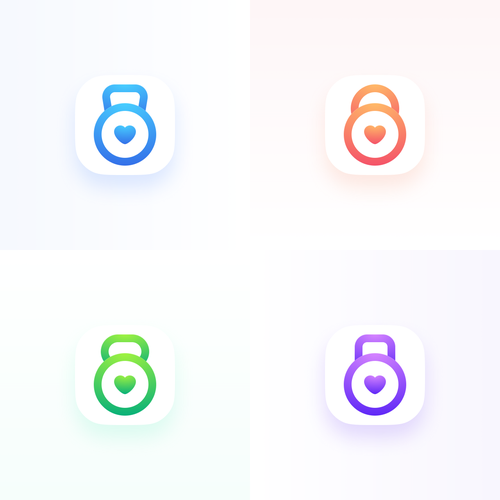 Tracker design with the title 'Clean and minimalist app icon for gym app'