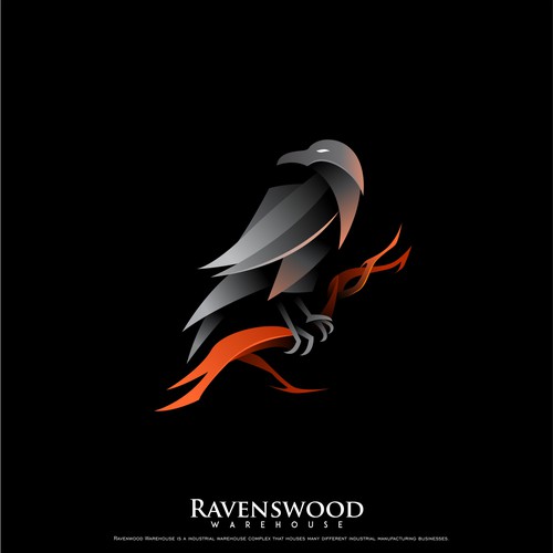 Modern design logo with the title 'ravenswood'