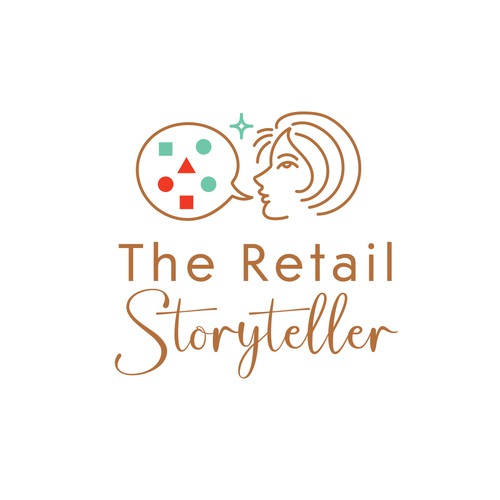 Speech bubble logo with the title 'The Retail Storyteller'