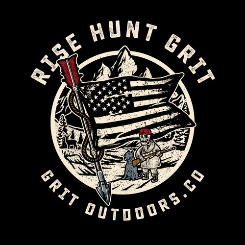 Hunting t-shirt with the title 'Rise Hunt Grit 1'