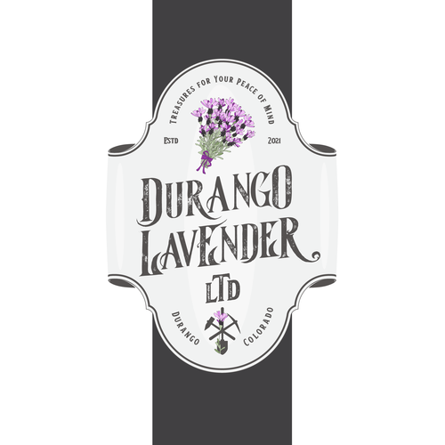 Lavender logo with the title 'Durango Lavender'
