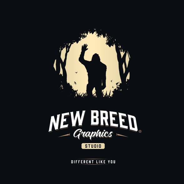 Bigfoot logo with the title 'New Breed Graphics Studio — Different Like You'