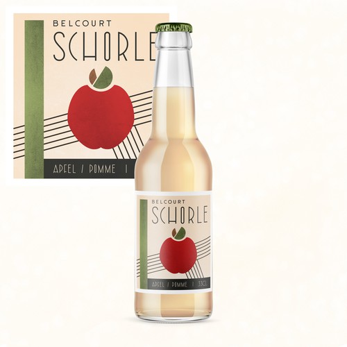 Beverage design with the title 'Creative Label for Apple Spritzer'