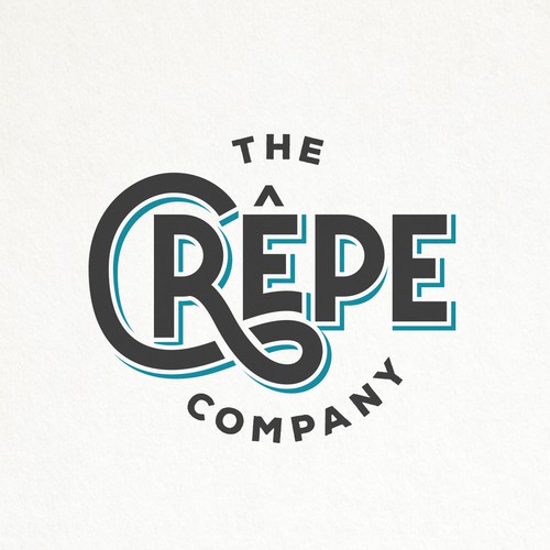 Cafe design with the title 'HIP AND SIMPLE TYPOGRAPHY LOGO FOR THE CREPE COMPANY '