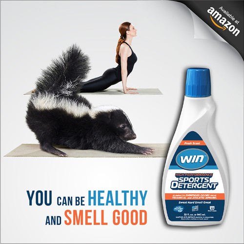 Instagram ad design with the title 'WIN Detergent Social Media Ad Creation'