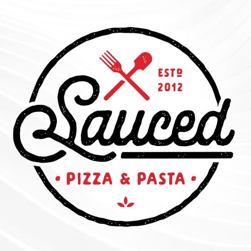 Pasta design with the title 'Sauced Pizza & Pasta'