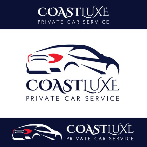 Royal blue logo with the title 'luxurious logo for CoastLUXE'