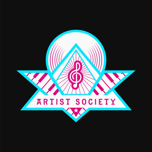 Artistic brand with the title 'Secret Society Style Logo For A Private Community For Music Artists'