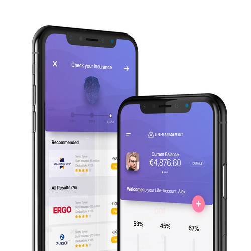 Finance design with the title 'Life-Management '