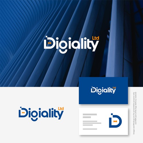 Service provider logo with the title 'Digital Lock Simple and Bold Logo Design'