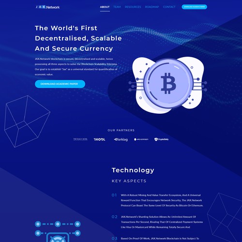 Bitcoin website with the title 'Crypto Currency Website'