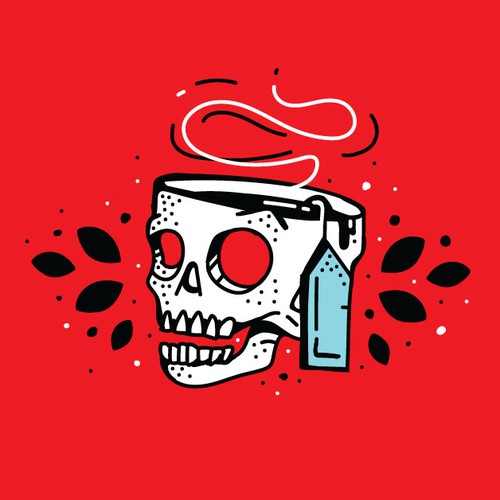 Skeleton logo with the title 'Bold and Fun Logo for a Tea Brand'