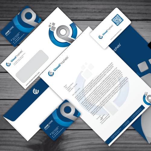 Letterhead design with the title 'Logo & Brand Identity Design for Cloud Prophets.'