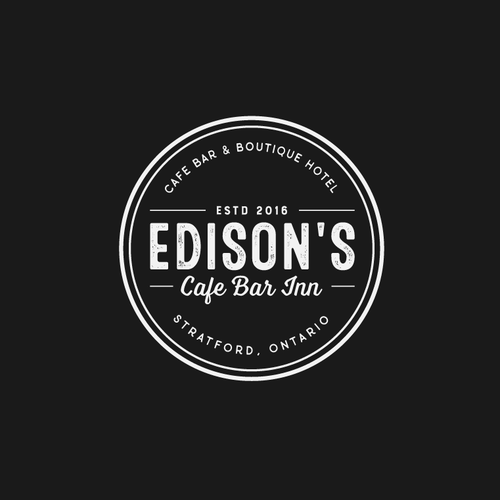 Crest logo with the title 'Logo for Edison's Cafe Vintage Retro Style'