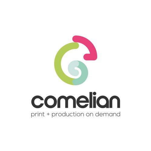 Chameleon logo with the title 'Simple monoline of chameleon'
