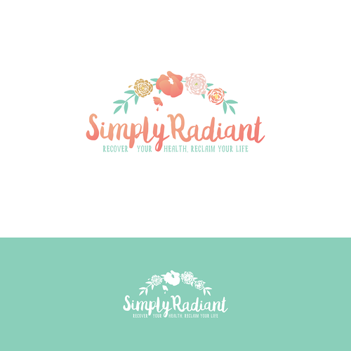 Flower wreath logo with the title 'Simply Radiant Contest '