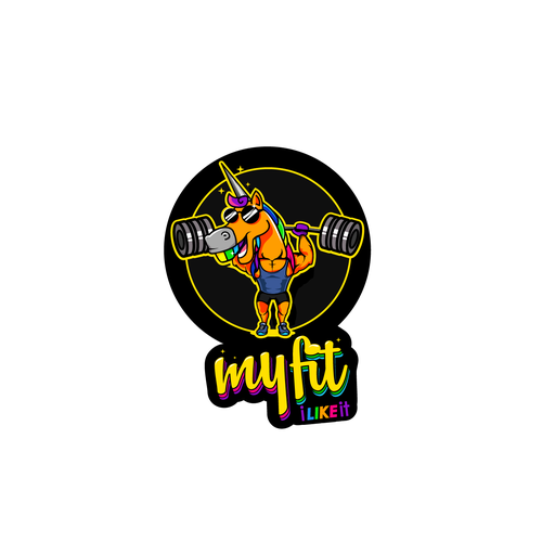 Unicorn logo with the title 'Logo for Myfit'