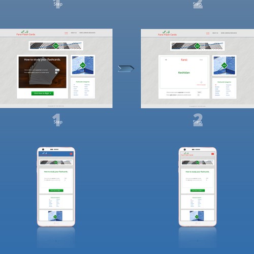 Education website with the title 'Interactive Flash Cards for Language Learning'