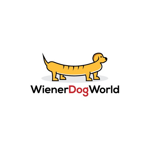 World logo with the title 'Vibrant, fun and quirky logo for new sausage dog brand'