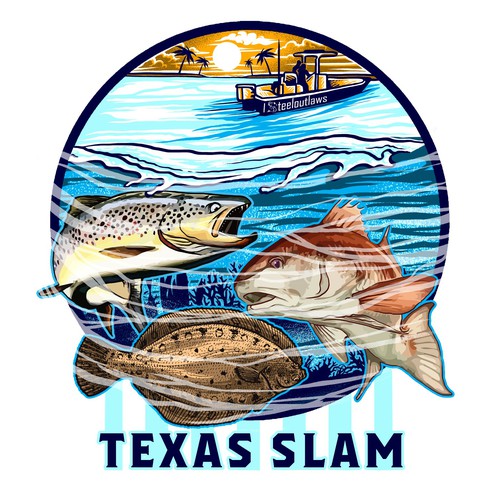 Fishing t-shirt with the title 'texas slam'