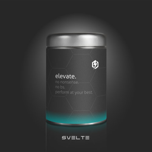 Contemporary label with the title 'fitness Supplement Packaging'