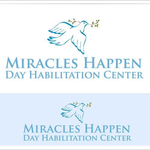 Dove logo with the title 'Miracles Happen Day Habilitation Center needs a new logo'