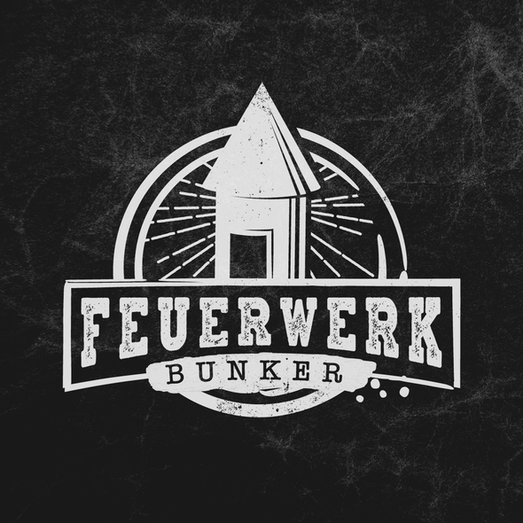 Distressed logo with the title 'Feuerwerk Bunker'