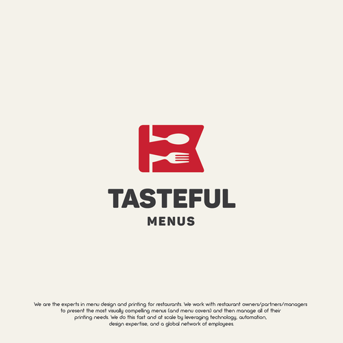 Menu logo with the title 'tasteful menus'