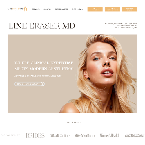 Design with the title 'Luxury Medspa Website Homepage Concept'