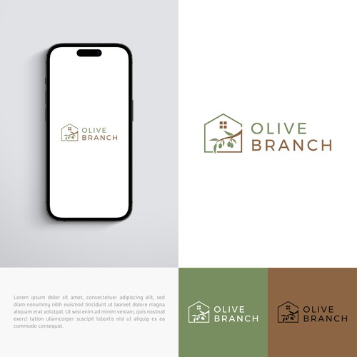 Olive branch logo with the title 'Olive Branch logo Concept'