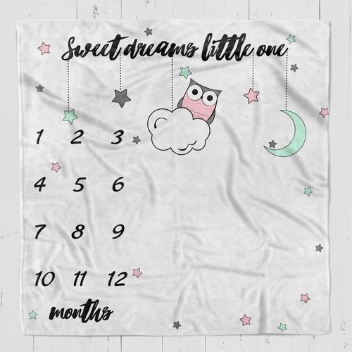 Swaddle design with the title 'Milestone blanket design'