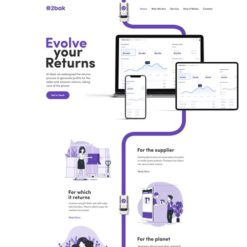 Ecommerce website with the title '2Bak Web page design'