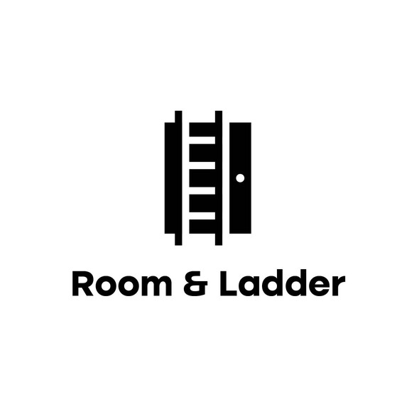 Ladder logo with the title 'Negative space logo for a software brand'