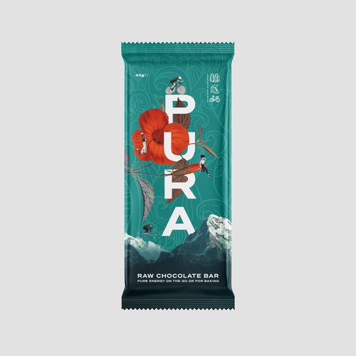 Raw design with the title 'Raw chocolate bar packaging'