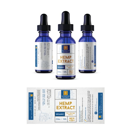 Hemp oil label with the title 'Hemp Oil label Design'