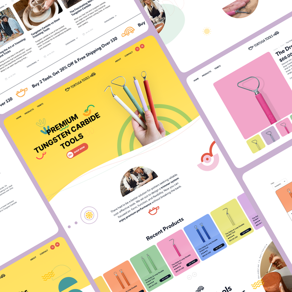 Shopify design with the title 'Shopify Website for Tortuga Tools'