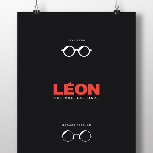 Sunglasses design with the title 'LEON The Professional Minimal poster'