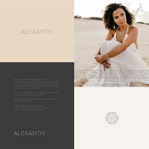 Jewelry brand with the title 'modern and feminine logo for unique jewelry Brand'