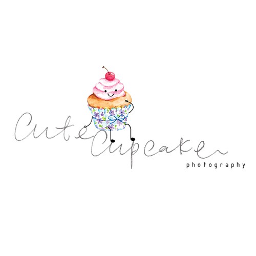 Cupcake design with the title 'Concept idea for Newborn, Child, and Family Photography Studio Logo'