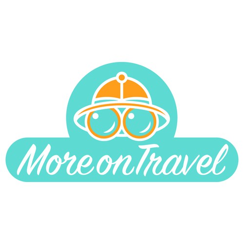 Tiffany blue logo with the title 'Logo for a Travelblog: More on Travel'