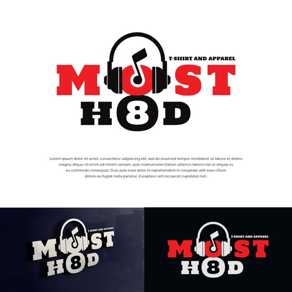 Black and red logo with the title 'Music Logo for MOST H8D'