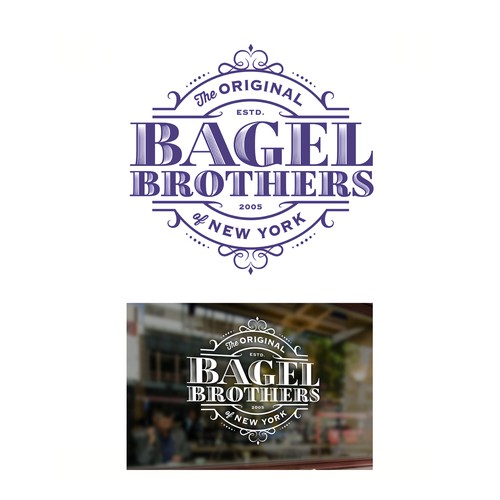 Bagel logo with the title 'Bagel Brothers logo'