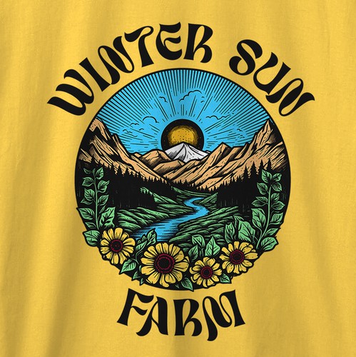 Agriculture t-shirt with the title 'Winter Sun Farm '