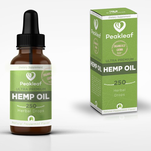 Hemp oil label with the title 'Hemp Oil Label Design'